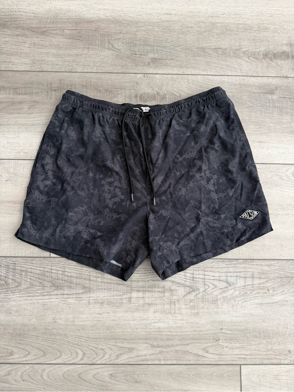 PacSun Men's Black Tonal Camo Swim Trunks